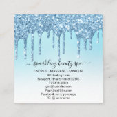 *～*アクア+ブルーインディゴドリップグリッターAP7 スクエア名刺 (裏面)