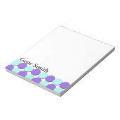 アクア&ブルー水玉模様 ノートパッド (回転)