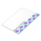 アクア&ブルー水玉模様 ノートパッド (アングル)