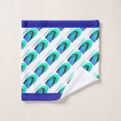 アクア + ブルー  フリップ フロップ バスタオルセット (ウォッシュタオル)