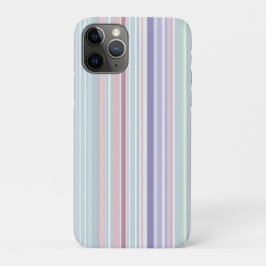 アクア、ブロッシュ、ラベンダーのストライプ iPhone 11 PROケース