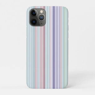 アクア、ブロッシュ、ラベンダーのストライプ iPhone 11 PROケース