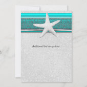 アクア＆ホワイトのスターフィッシュビーチ スウィート16 招待状 (裏面)