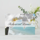 アクア/ホワイトオーキッドビーチリハーサルディナー招待状 招待状 (スタンド正面)