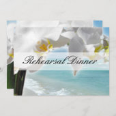 アクア/ホワイトオーキッドビーチリハーサルディナー招待状 招待状 (正面/裏面)