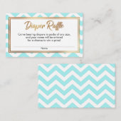 アクア&ホワイトシェブロンおむつラッフルカード エンクロージャーカード (正面/裏面)