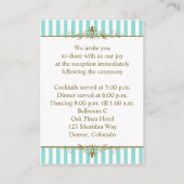 アクア&ホワイトストライプ ゴールドスクロール 封入カード エンクロージャーカード (裏面)