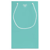 アクア&ホワイトボウズパーティーバッグ スモールペーパーバッグ (裏面)