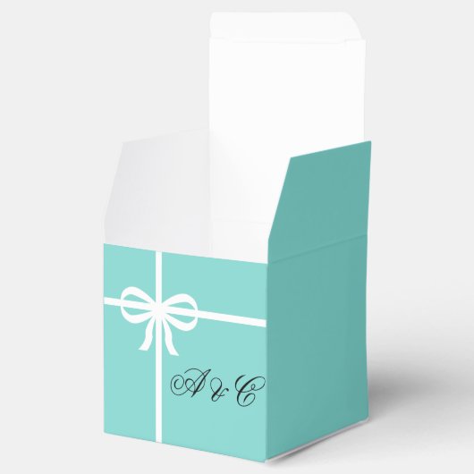 アクア&ホワイトボウズパーティーボックス フェイバーボックス (オープン)