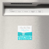 アクア、ホワイト、グレーの雪片は日付磁石を保存 マグネット (インサイチュ (食洗機))