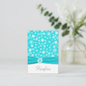 アクア、ホワイト、グレーの雪片エンクロージャカード エンクロージャーカード (スタンド正面)