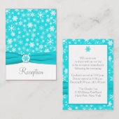 アクア、ホワイト、グレーの雪片エンクロージャカード エンクロージャーカード (正面/裏面)