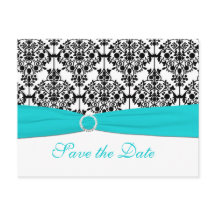 アクア、ホワイト、ブラック日付ポストカードの保存