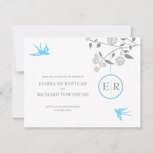 アクア マリゴールド Save the Date 発表 招待状 (正面)