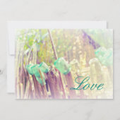 アクア メイソンジャー フェンスポスト ウェディング インビテーション (裏面)