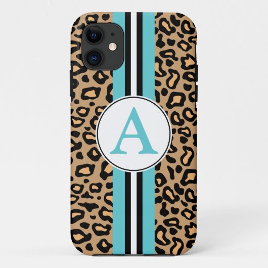 アクア モノグラム ヒョウ柄 iPhone 5 Case Mate Case-Mate iPhoneケース (裏面)
