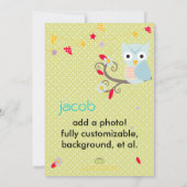 アクア/ライム オウルのパーソナライズされた誕生日パーティー 招待状 (裏面)