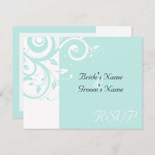 アクア リバース スワール ウェディング マッチング RSVP (正面/裏面)