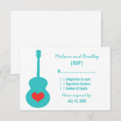 アクア/レッドギターハート応答カード 出欠カード (正面/裏面)