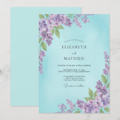 アクア ヴァイオレット フジ 結婚式 招待状 (正面/裏面)