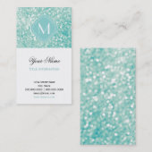 アクア《写真》ぼけ味ライトグリッタースパークルスアンドモノグラム 名刺 (正面/裏面)