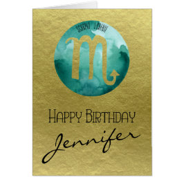 アクア〔占星術の〕十二宮図の蠍座金ゴールドの背景