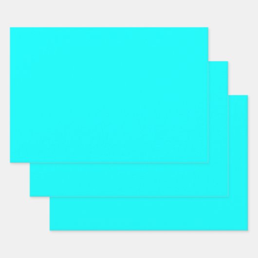 アクア(無地のカラー) ラッピングペーパーシート (セット)