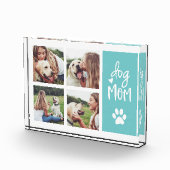 アクア |犬のママPawprintコラージュ フォトブロック (右)