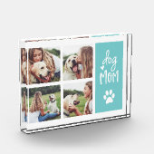 アクア |犬のママPawprintコラージュ フォトブロック (左)