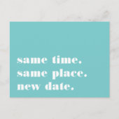 アクア | 現代の結婚式延期のお知らせ 案内ポストカード (正面)