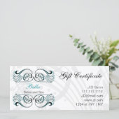 アクア，白黒シックなギフト証明書 (スタンド正面)