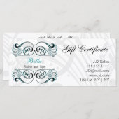 アクア，白黒シックなギフト証明書 (正面/裏面)