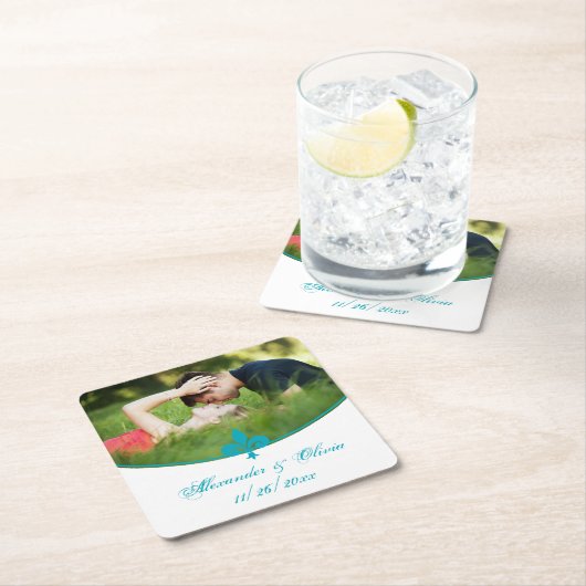 アクア(紋章の)フラ・ダ・リフォト結婚の紙コースター スクエアペーパーコースター (インサイチュ)