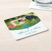 アクア(紋章の)フラ・ダ・リフォト結婚の紙コースター スクエアペーパーコースター (アングル)