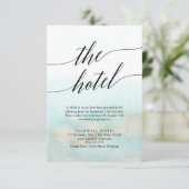 アクア&金ゴールドウォーターカラービーチホテルエンクロージャカード エンクロージャーカード (スタンド正面)