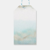 アクア&金ゴールドウォーターカラービーチ結婚式ラブ&感謝してい ギフトタグ (裏面)