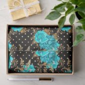 アクア&金ゴールドシリーズデザイン12 薄葉紙 (ギフト)