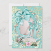 アクア&金ゴールドプリンセススウィート16招待状 招待状 (裏面)