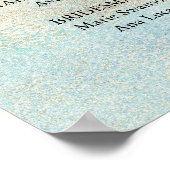 アクア&金ゴールド水彩ビーチスモール結婚式 プログラム ポスター (角)