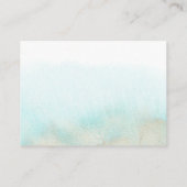 アクア・金ゴールド水彩ビーチ結婚式サイト エンクロージャーカード (裏面)