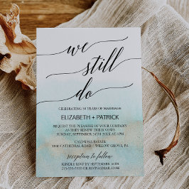 アクア・金ゴールド水彩ビーチ誓の更新 招待状