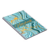 アクア・金ゴールド・カラー・ノート ノートブック (右側)