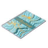 アクア・金ゴールド・カラー・ノート ノートブック (左側)