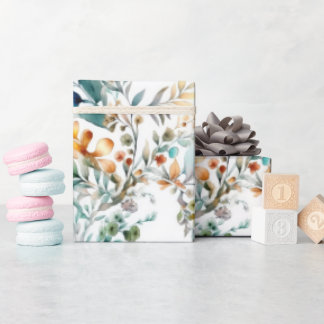 アクア・錆び茎水彩包み紙 ラッピングペーパー