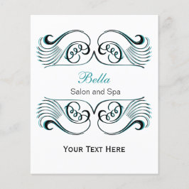 アクア、黒と白のシックなビジネスフライヤー チラシ