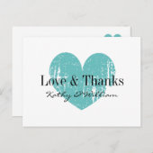 アクア vintage ハートの愛と感謝のポストカード ポストカード (正面/裏面)