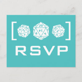 アクアD20サイコロゲーマーRSVPポストカード インビテーションポストカード
