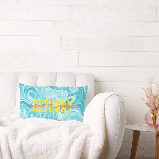 アクアIラブサーフィン名水海ビーチおもしろい ランバークッション (ソファ)