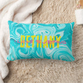 アクアIラブサーフィン名水海ビーチおもしろい ランバークッション (ブランケット)