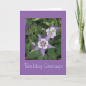 アクイレジア – オダマキ（植物）フラワー誕生日カード カード (正面)